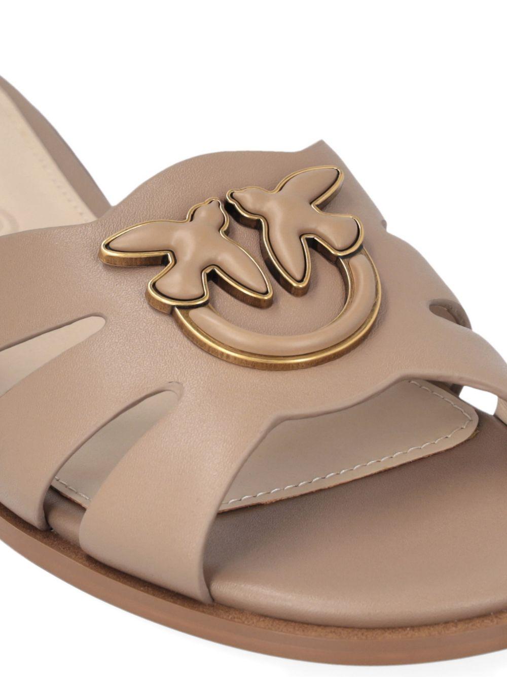 PINKO Ciabatte in pelle beige 'Milly' 