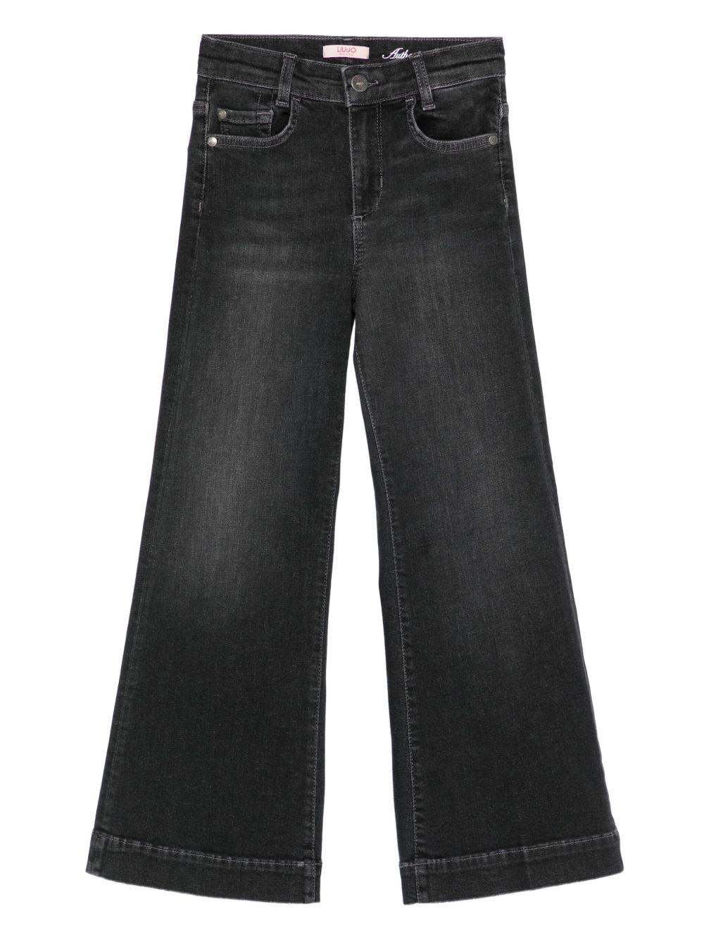 LIUJO Jeans neri a campana elasticizzati 