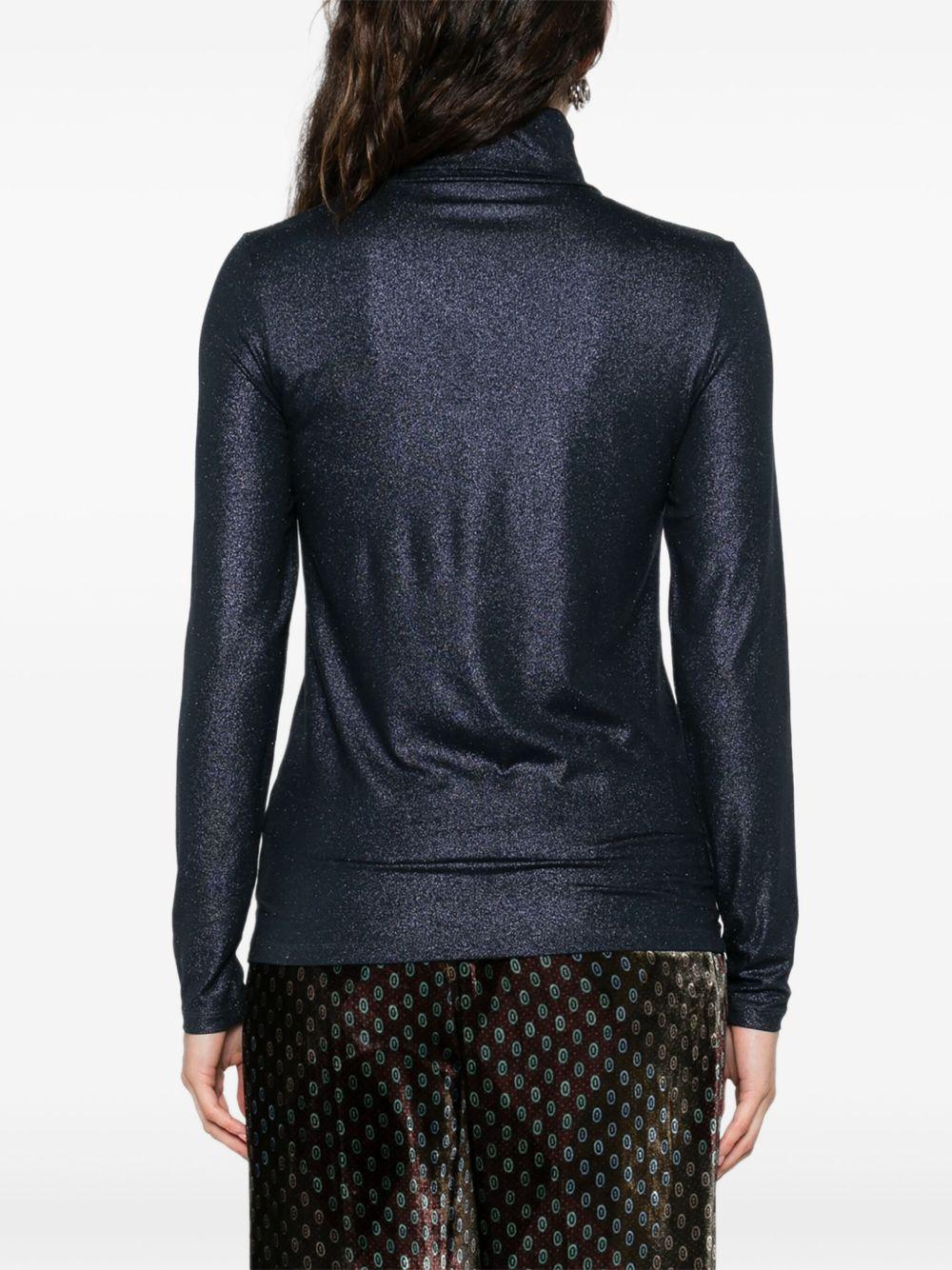 MAJESTIC FILATURES Maglia a collo altro blu 