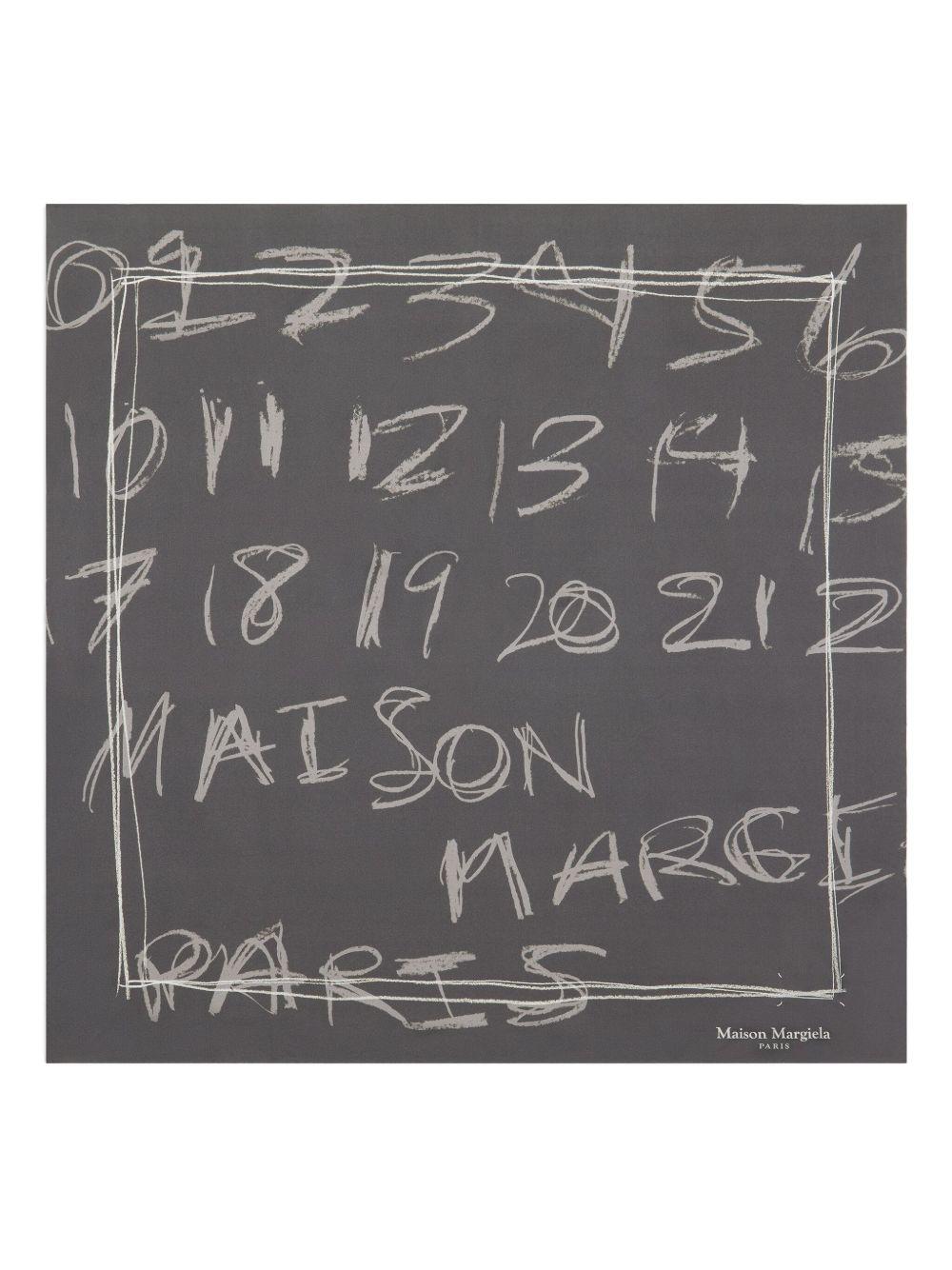 MAISON MARGIELA Foulard quadrato in seta grigi 