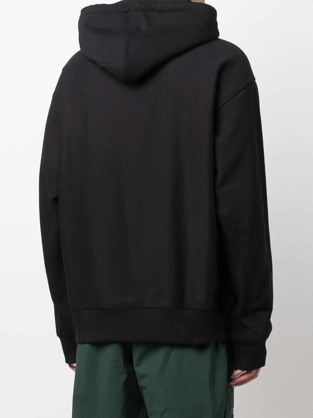 CARHARTT WIP Felpa in cotone  nero con logo ricamato frontale 