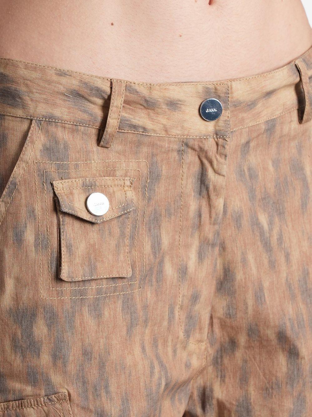 GANNI Pantaloni multicolor marroni con drappeggi 