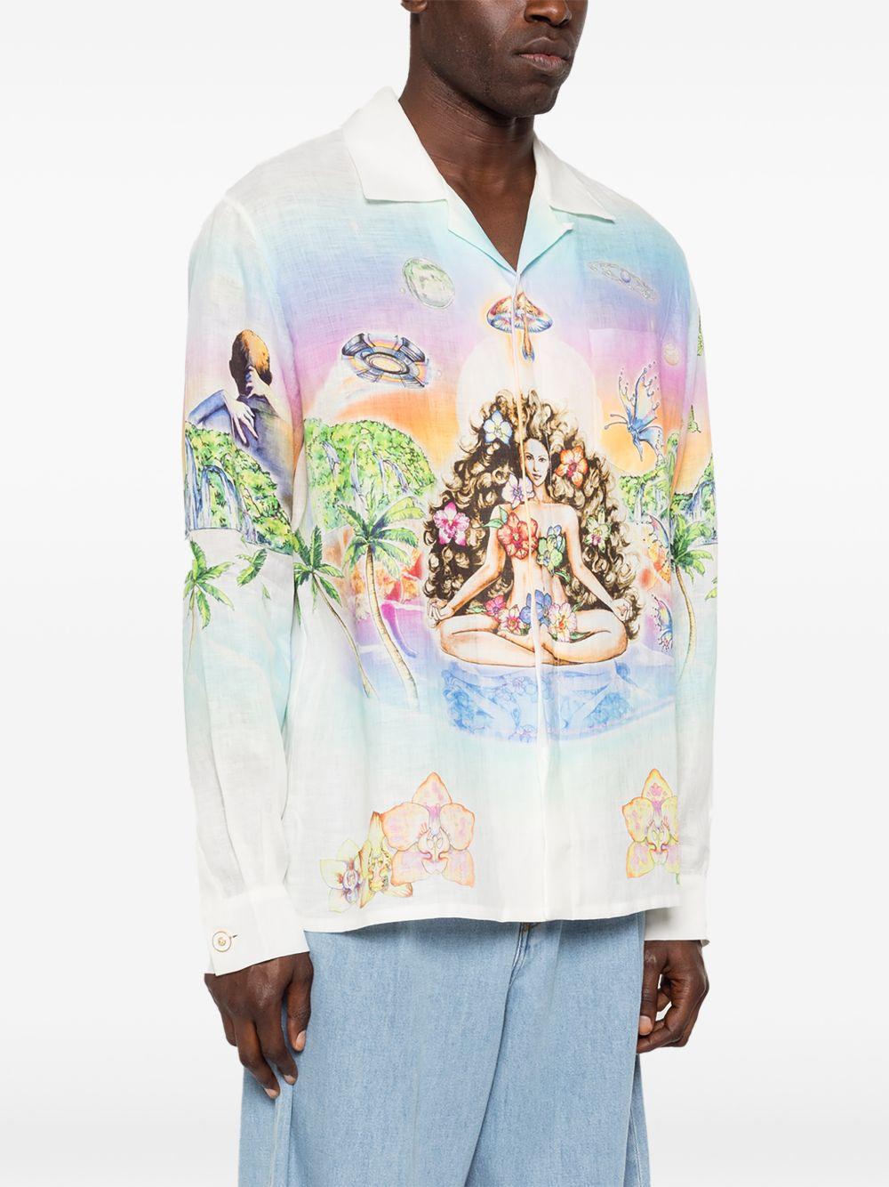 CASABLANCA Camicia in seta con stampa multicolore 
