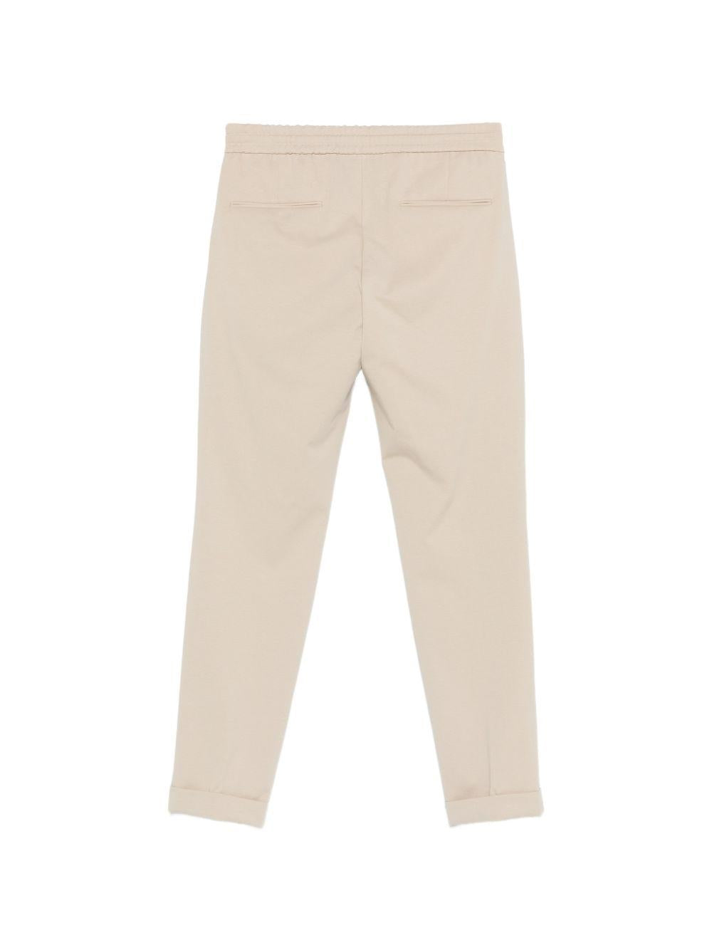 MICHAEL COAL Pantaloni Johnny in cotone beige con elastico 