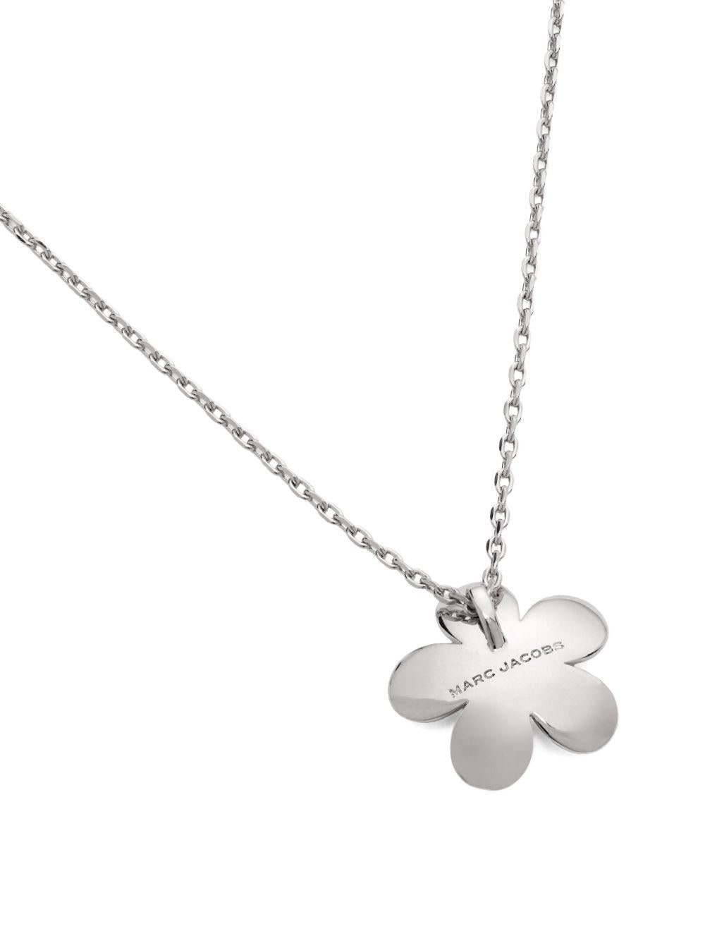 MARC JACOBS Collana in ottone argentato con ciondolo a fiore 