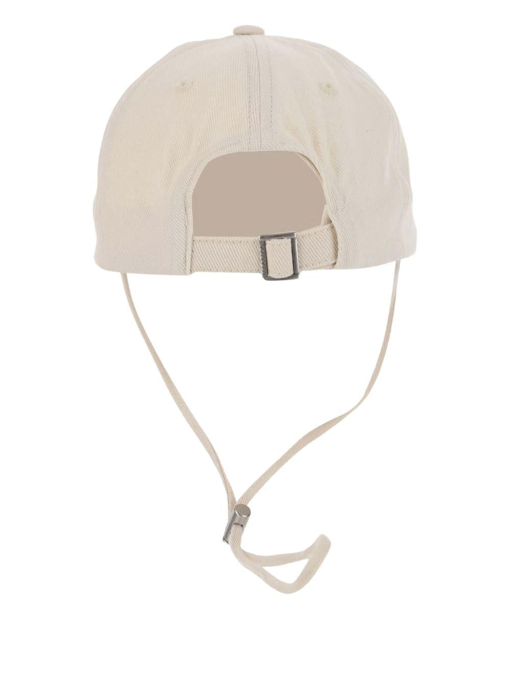JACQUEMUS Cappello Artichaut in cotone bianco e laccio 