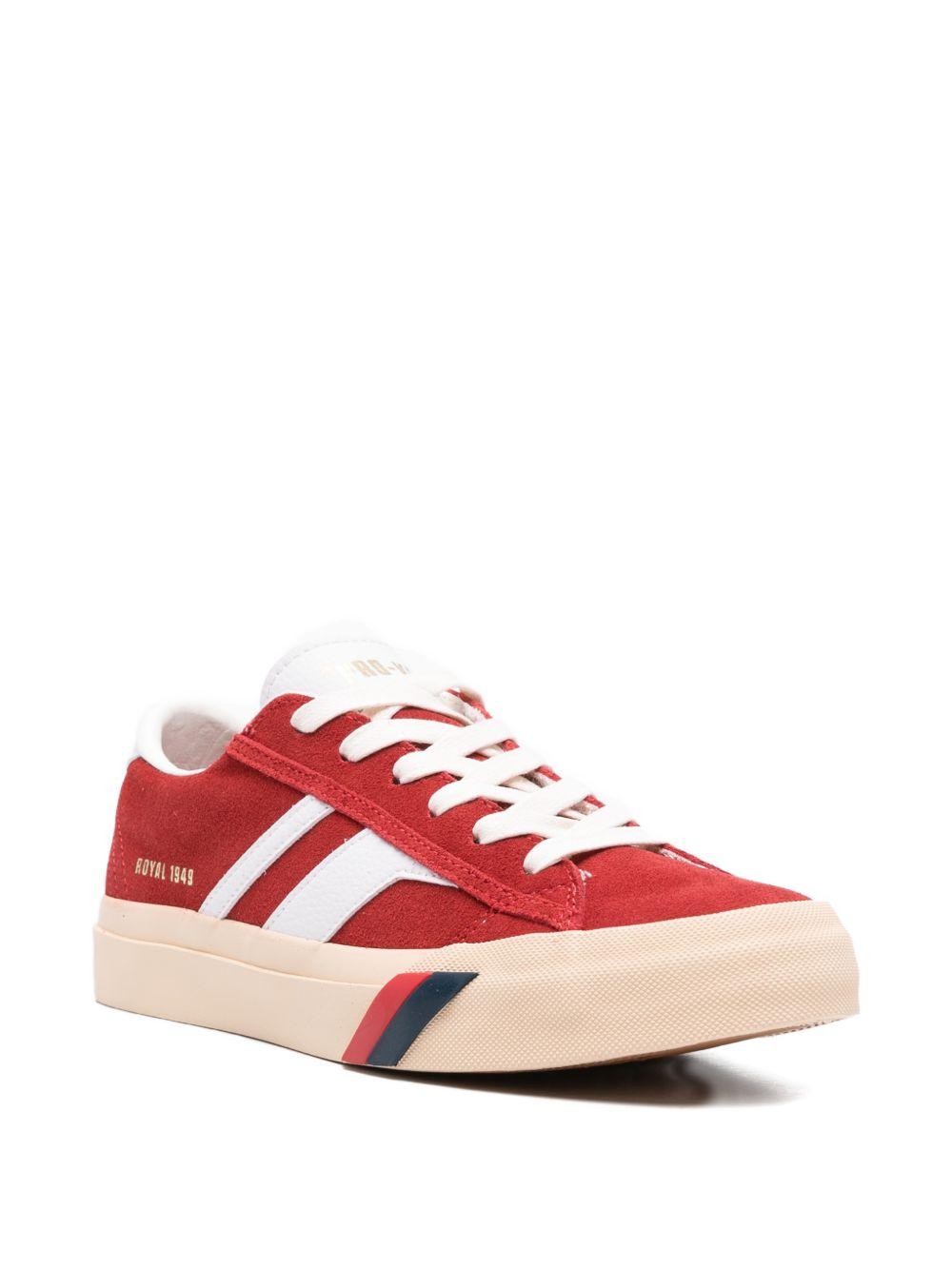 PROKEDS 1949 Sneakers Royal Classic in suede rosso e bianco con inserti in pelle 