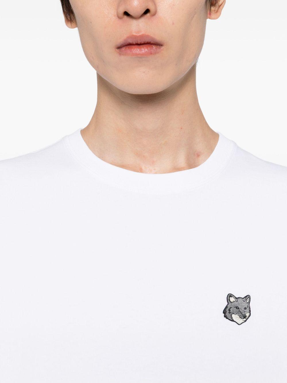 MAISON KITSUNE T-shirt in cotone bianco con logo 