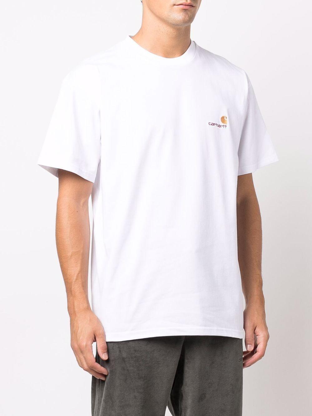 CARHARTT WIP T-shirt in cotone bianco girocollo con logo 