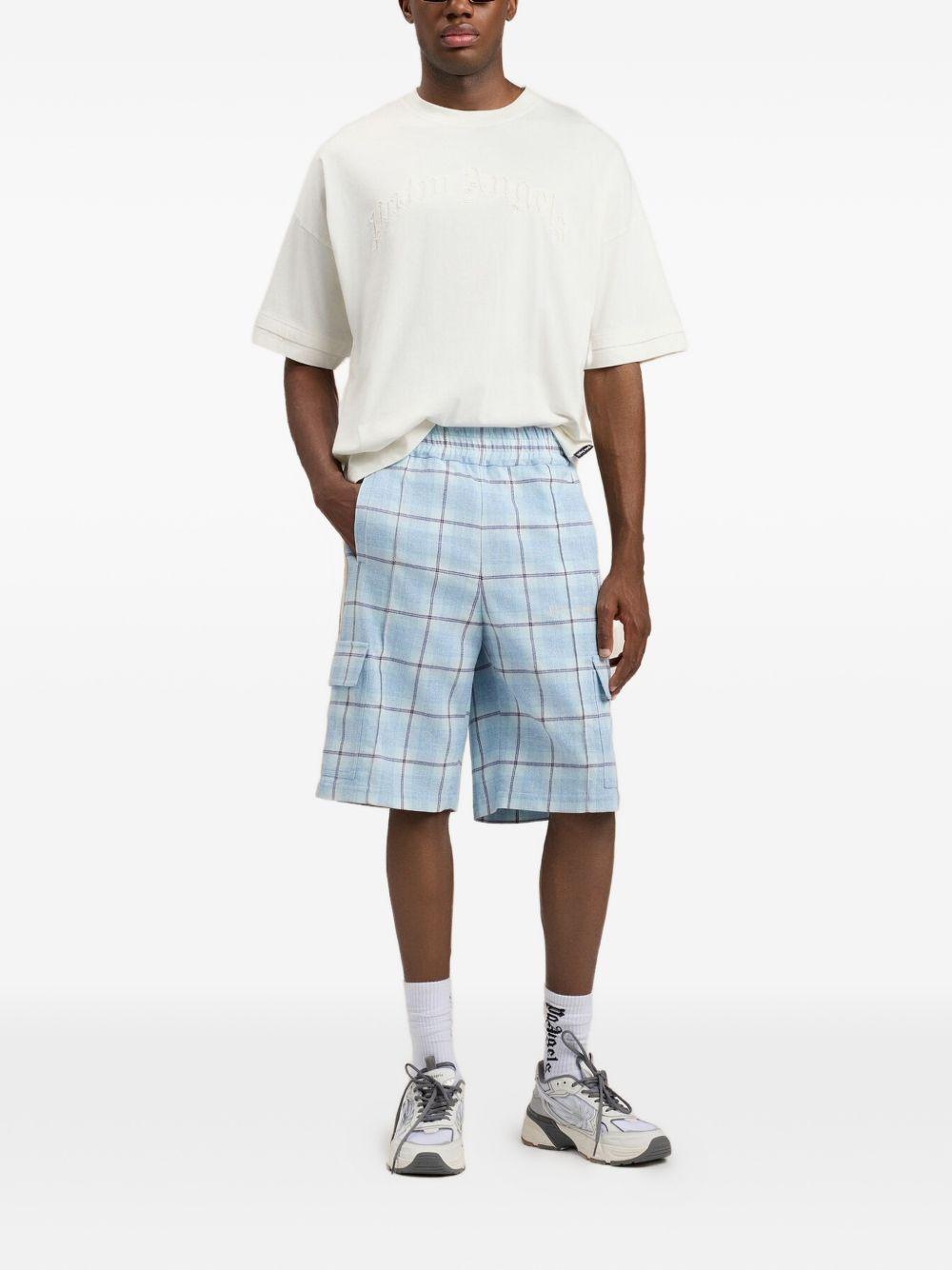 PALM ANGELS T-shirt in cotone bianco con logo bianco 