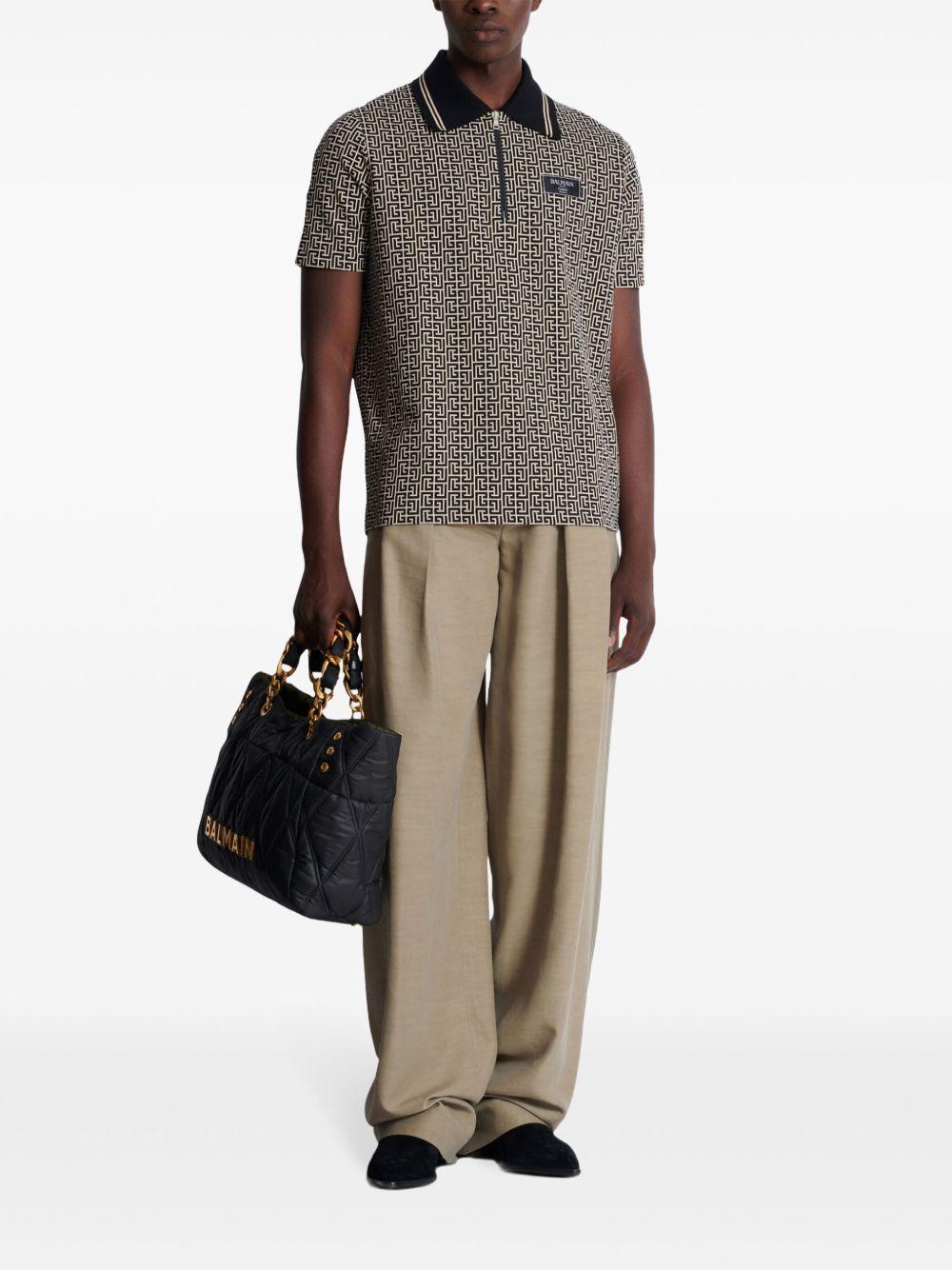 BALMAIN Polo 'Labyrinth' con effetto jacquard 