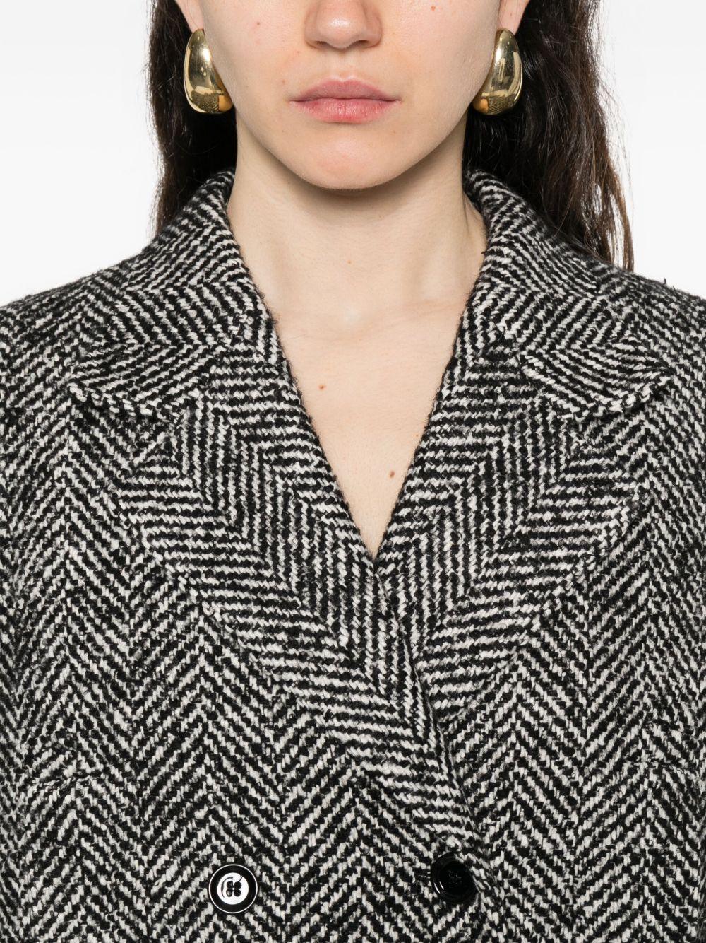 DOLCE e GABBANA Cappotto doppiopetto con motivo a spina di pesce 