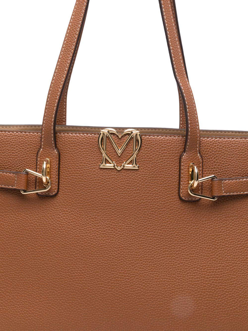 LOVE MOSCHINO Borsa shopping in ecopelle marrone 