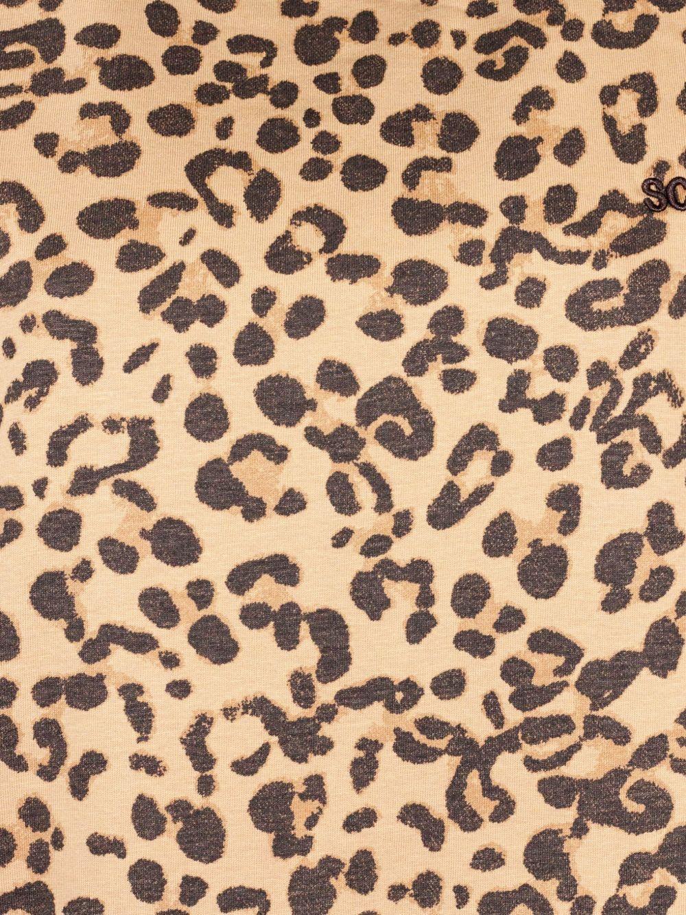 SEMICOUTURE T-shirt in cotone girocollo con stampa leopardata 