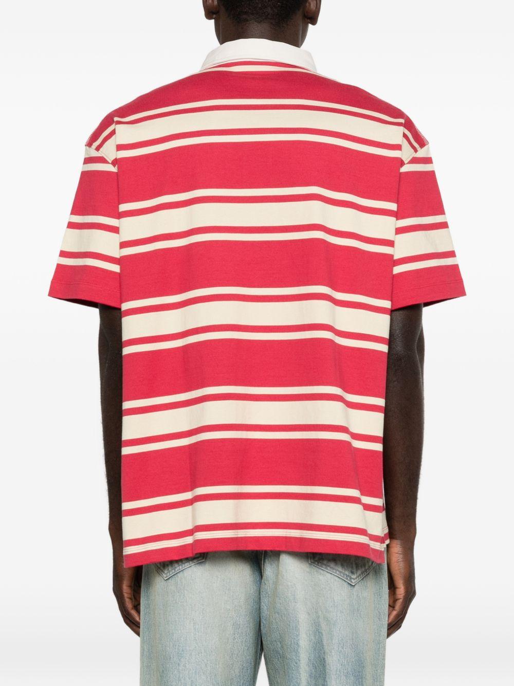 TIMBERLAND Polo rossa a righe con logo 