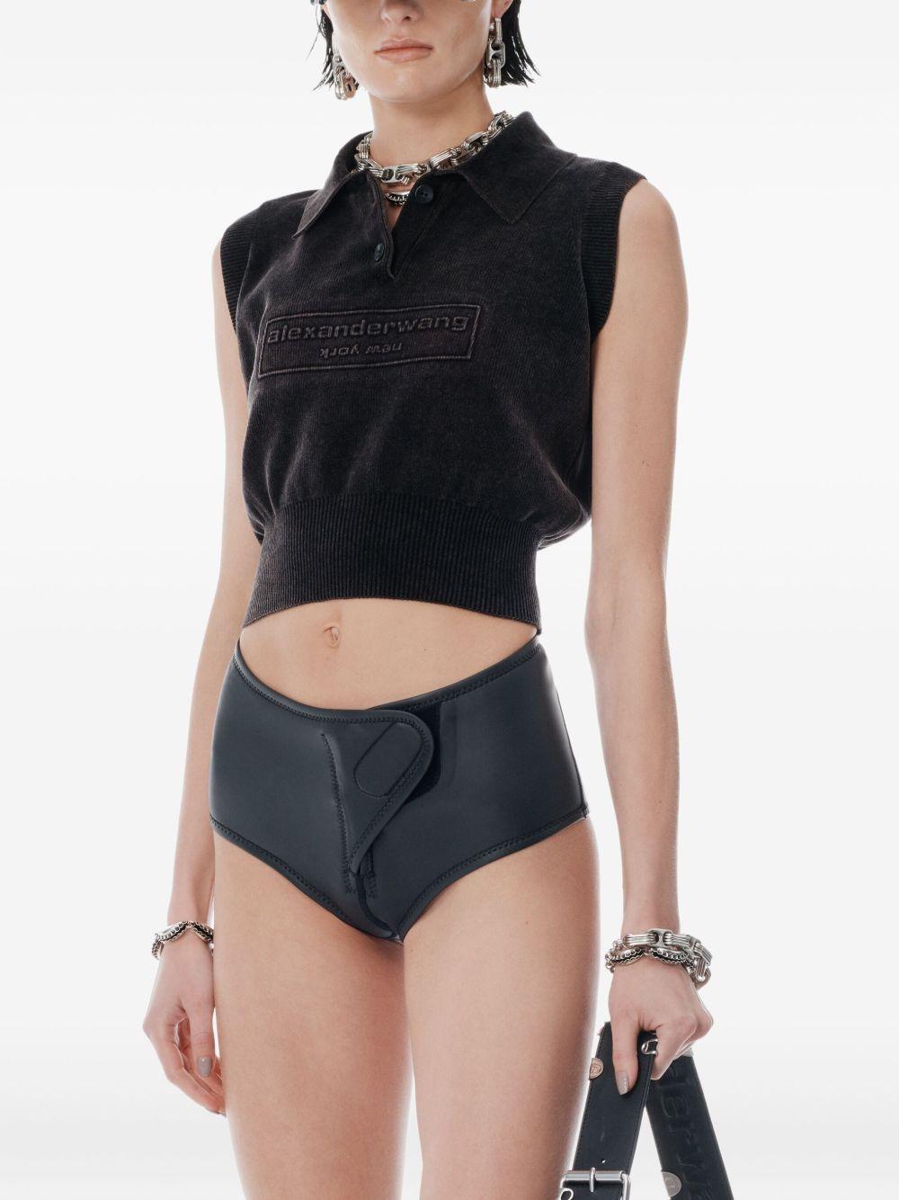 ALEXANDER WANG Top smanicato stile polo 