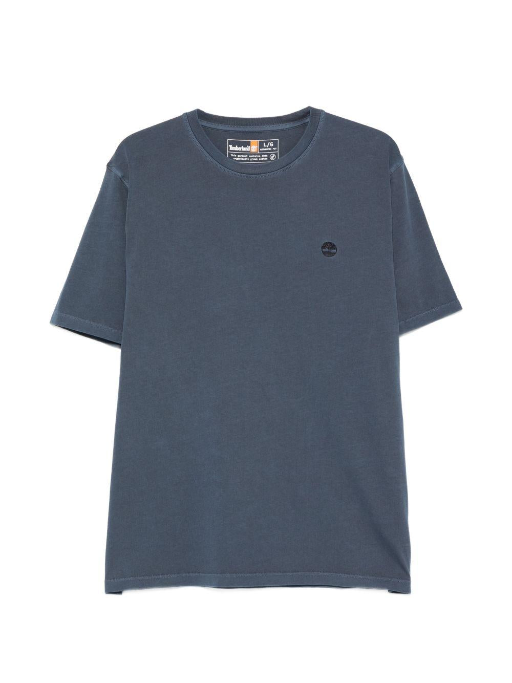 TIMBERLAND T-shirt in cotone blu con logo 