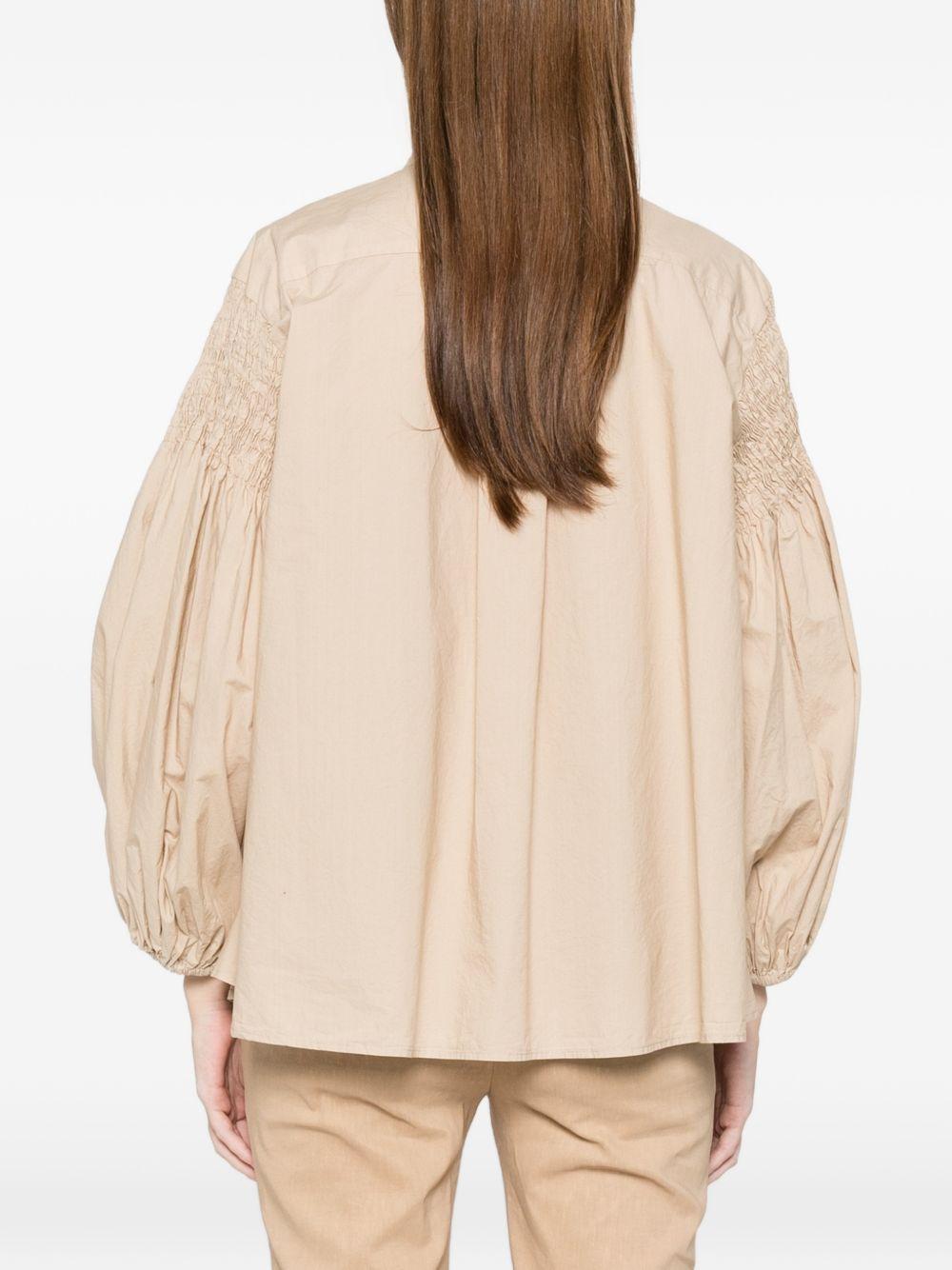PINKO Camicia beige Bouquet con chiusura a bottoni 