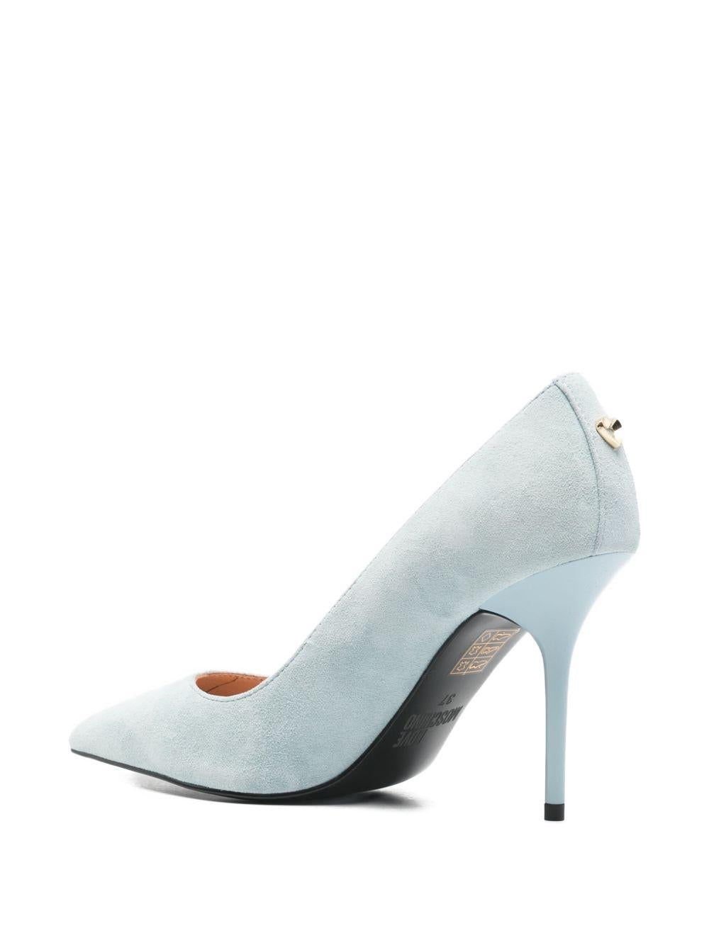 LOVE MOSCHINO Decollete color ghiaccio con tacco 