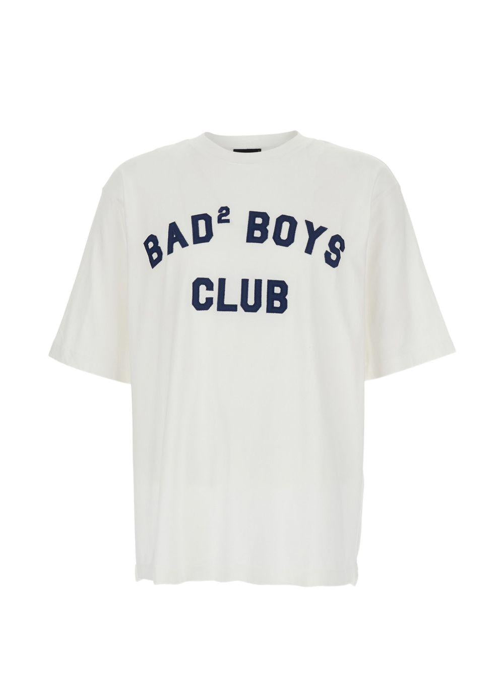 DSQUARED2 T-shirt bianca con stampa e applicazione 
