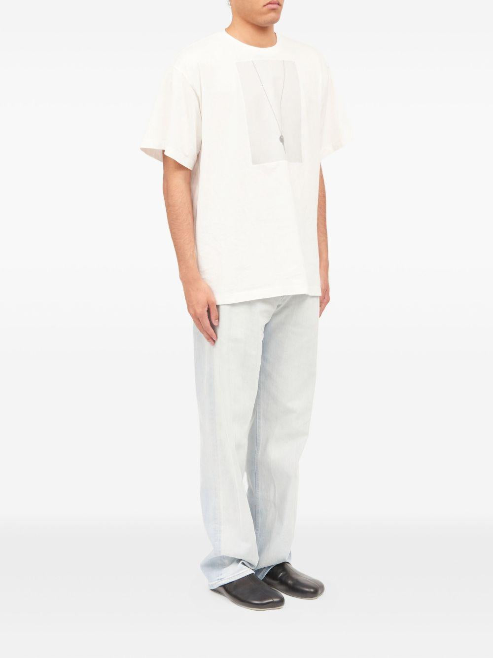 MM6 MAISON MARGIELA T-shirt in cotone bianco con stampa 