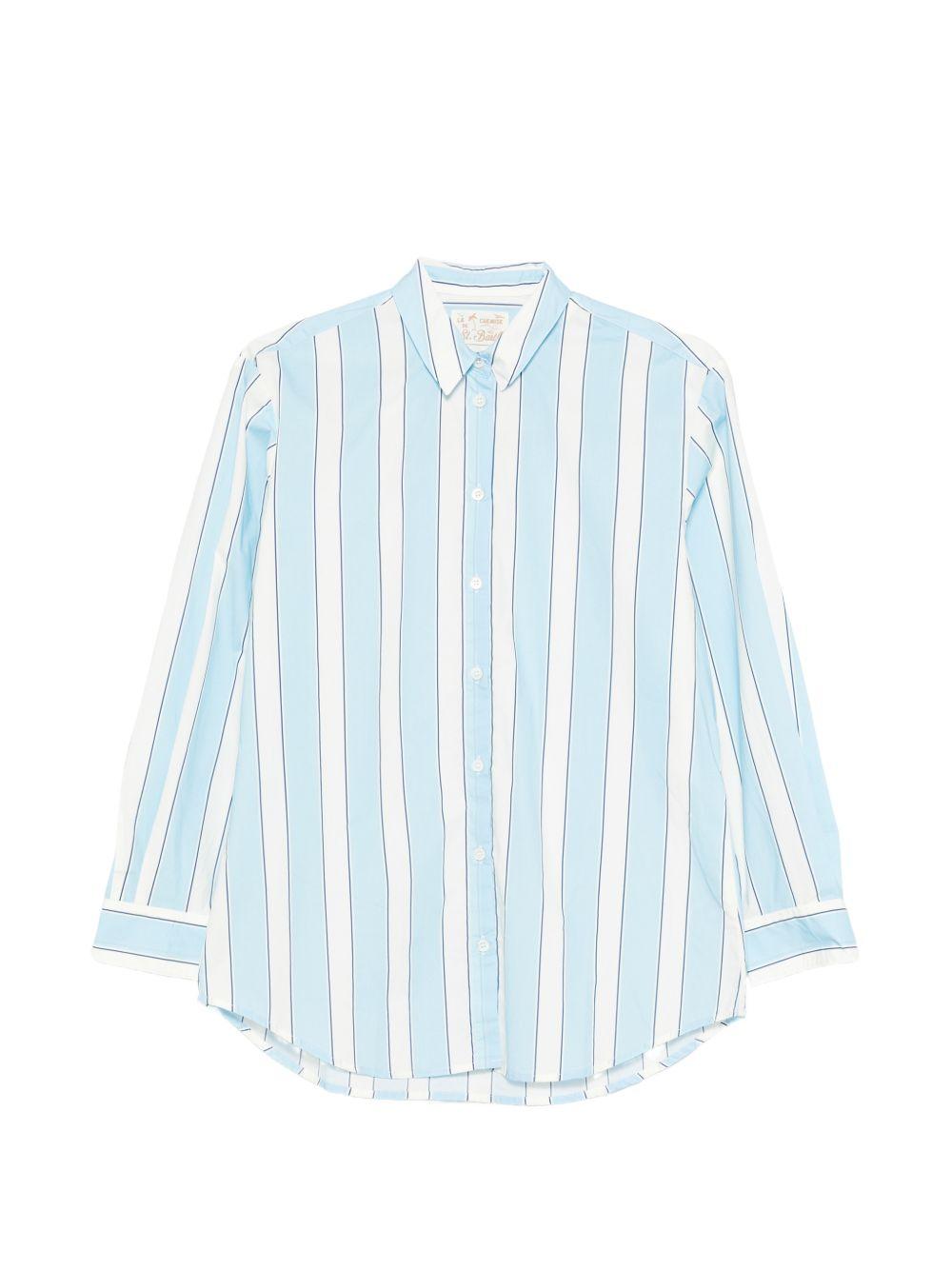 MC2 SAINT BARTH Camicia Brigitte a righe celeste 