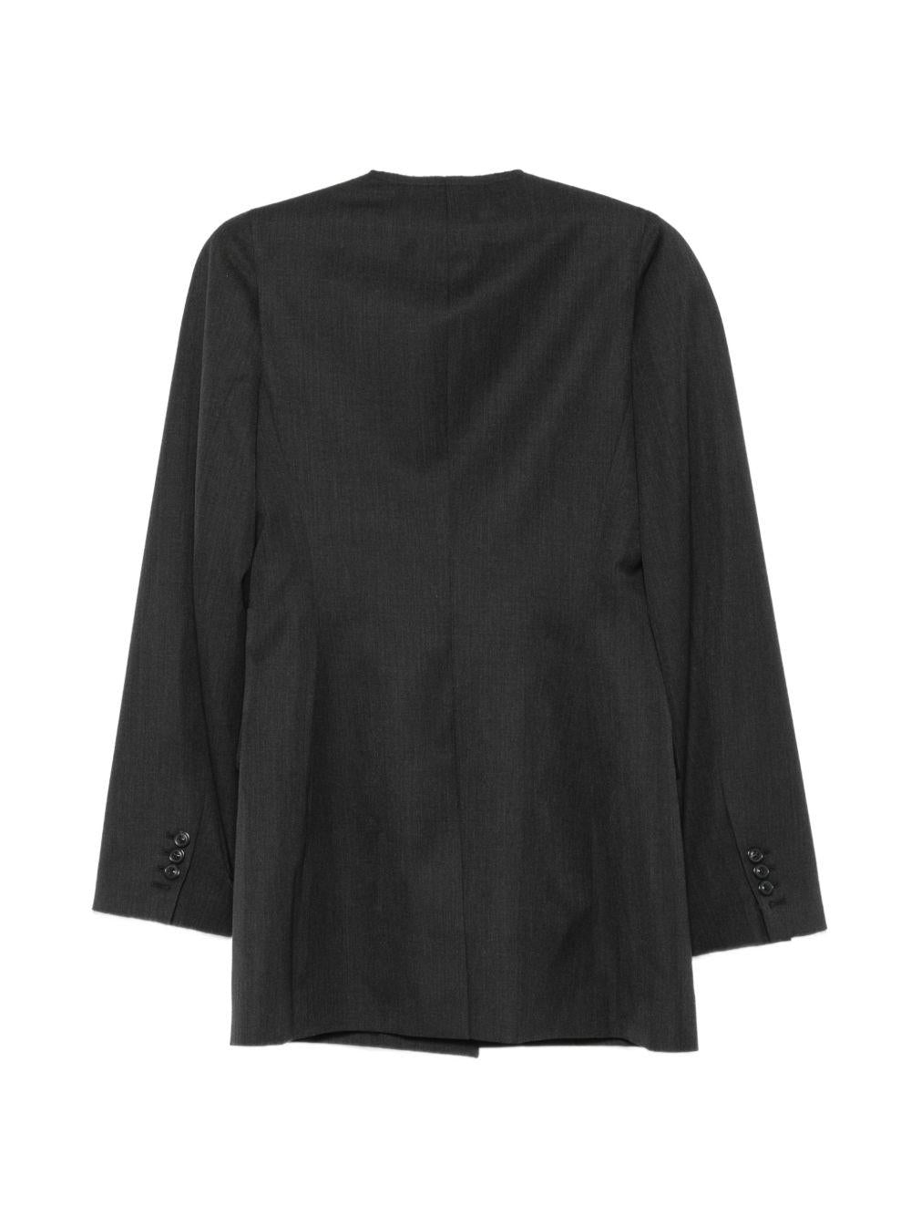 MAISON MARGIELA Giacca antracite in lana vergine con bottone 
