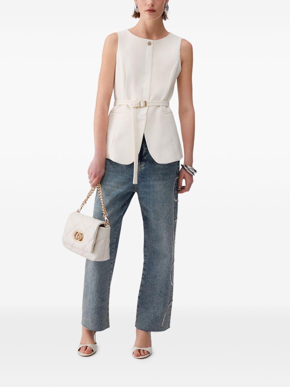 LIUJO Gilet panna con cintura in vita 