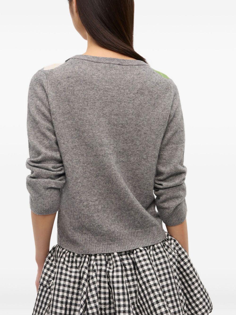 GANNI Cardigan grigio a rombi 