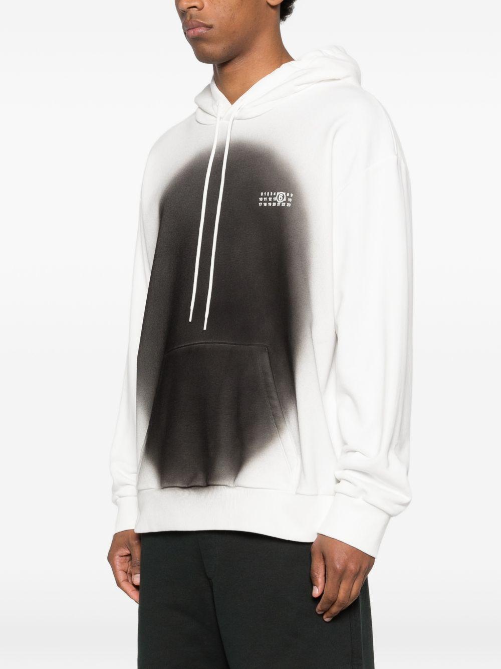 MM6 MAISON MARGIELA Felpa in cotone bianco con cerchio nero 