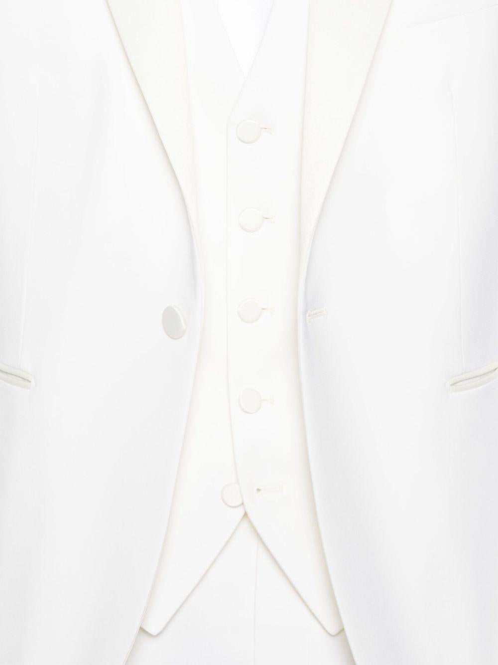 TAGLIATORE Abito monopetto bianco in lana vergine 