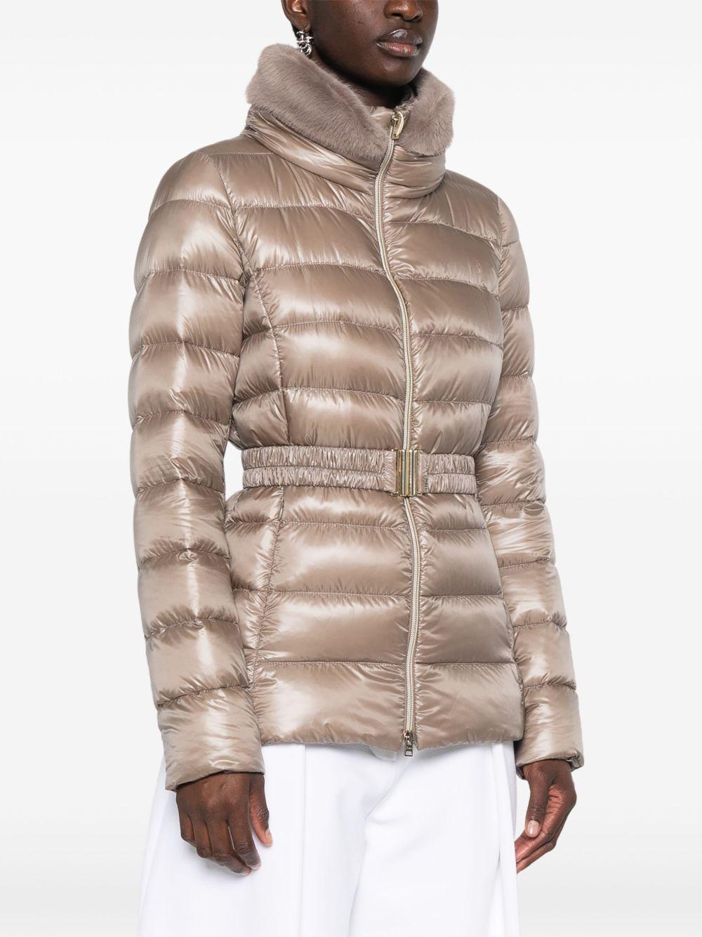 HERNO Piumino 'Claudia' beige con cintura 
