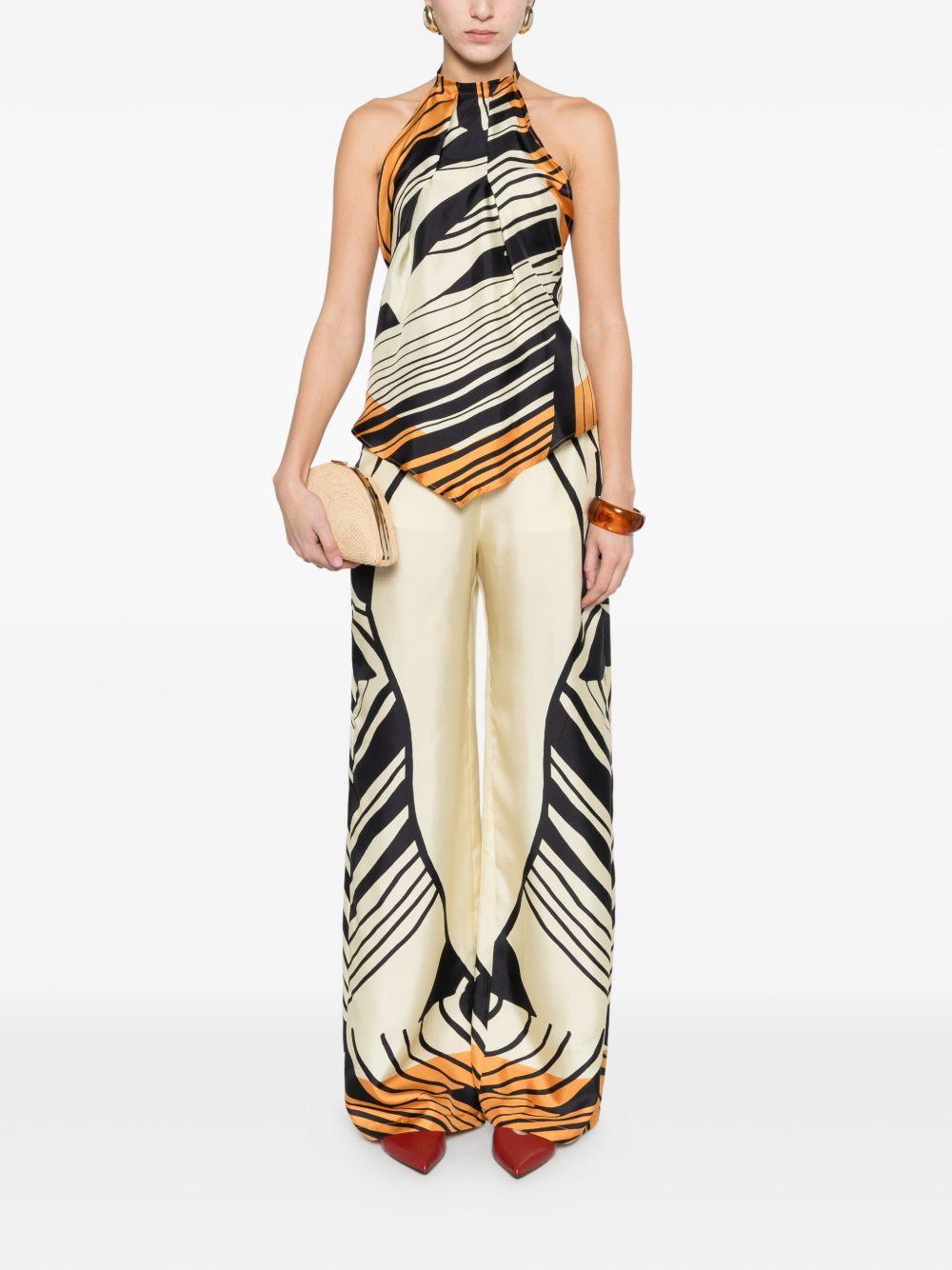 RAQUEL DINIZ Top in seta con scollo halter 