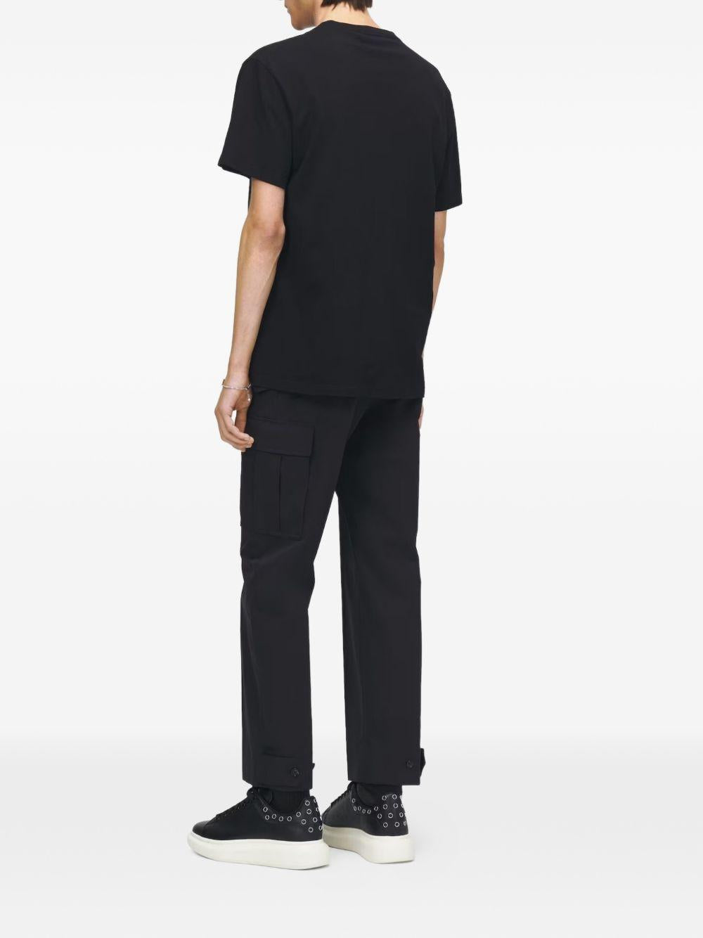 ALEXANDER McQUEEN T-shirt in cotone nero con stampa 