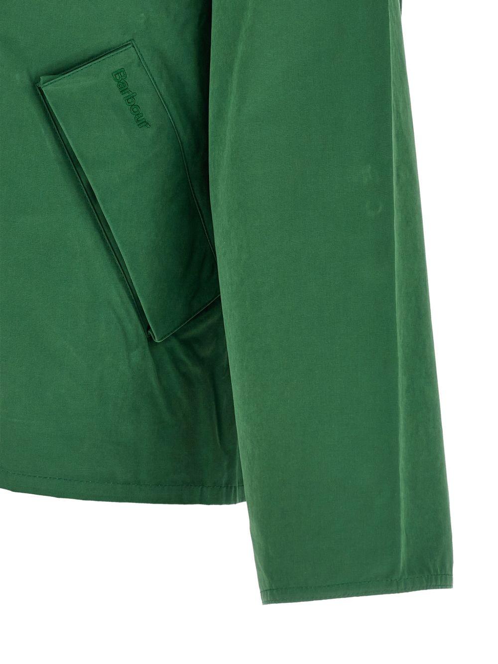 BARBOUR Giacca Transporter verde con colletto in velluto 