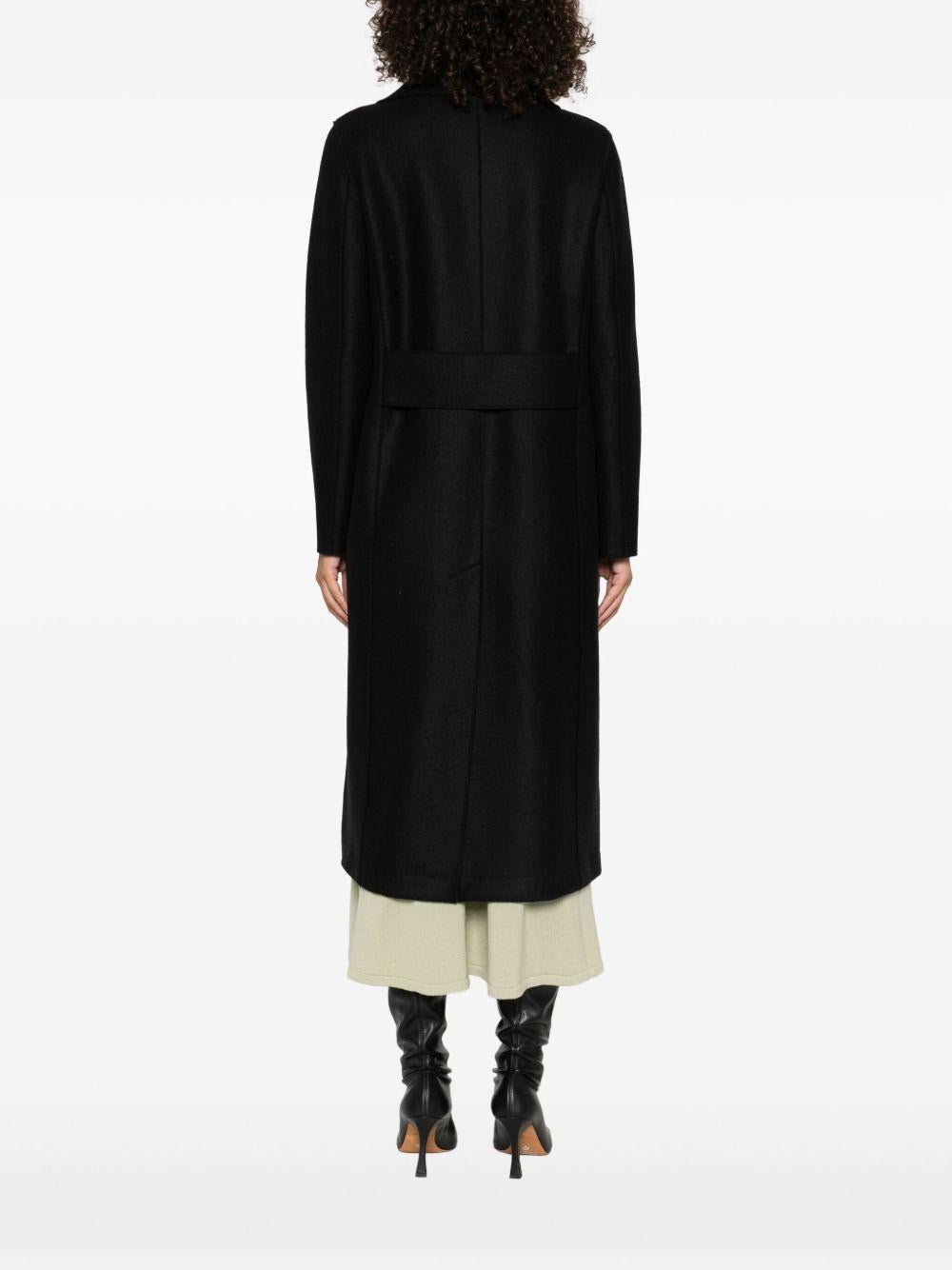 HARRIS WHARF LONDON Cappotto doppiopetto in lana nera 