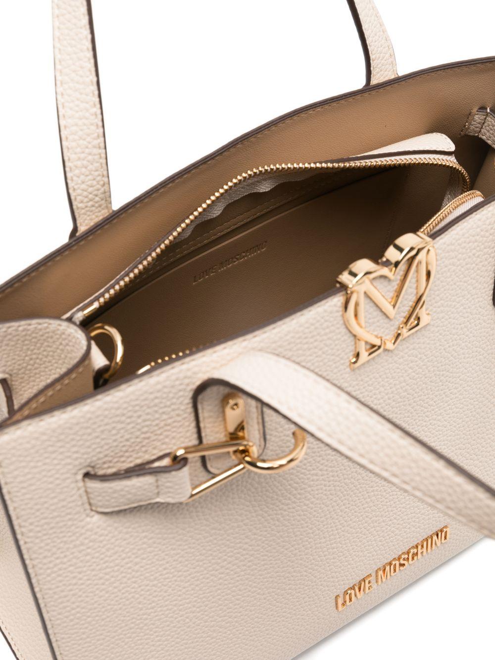 LOVE MOSCHINO Borsa a mano avorio in ecopelle con tracolla 