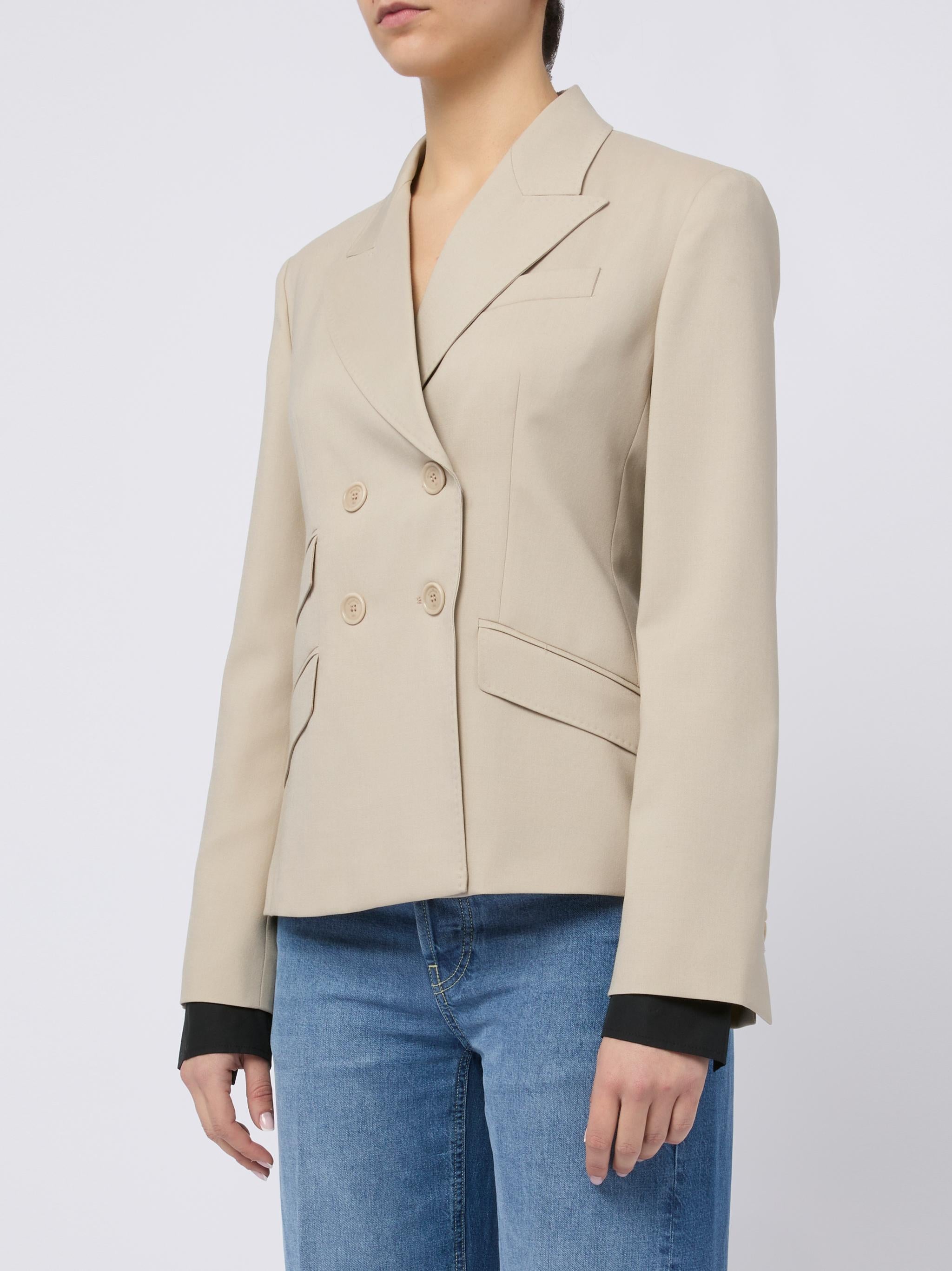 MAX MARA Giacca Mxsplacido doppiopetto ecrù 