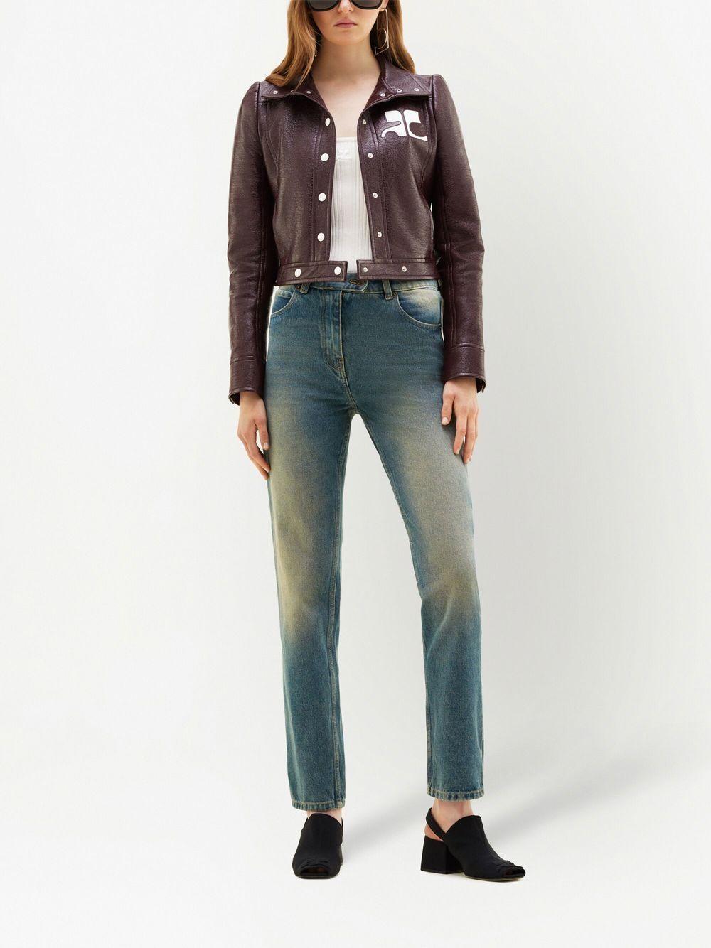 COURREGES Giacca 'Reedition' borgogna con logo 