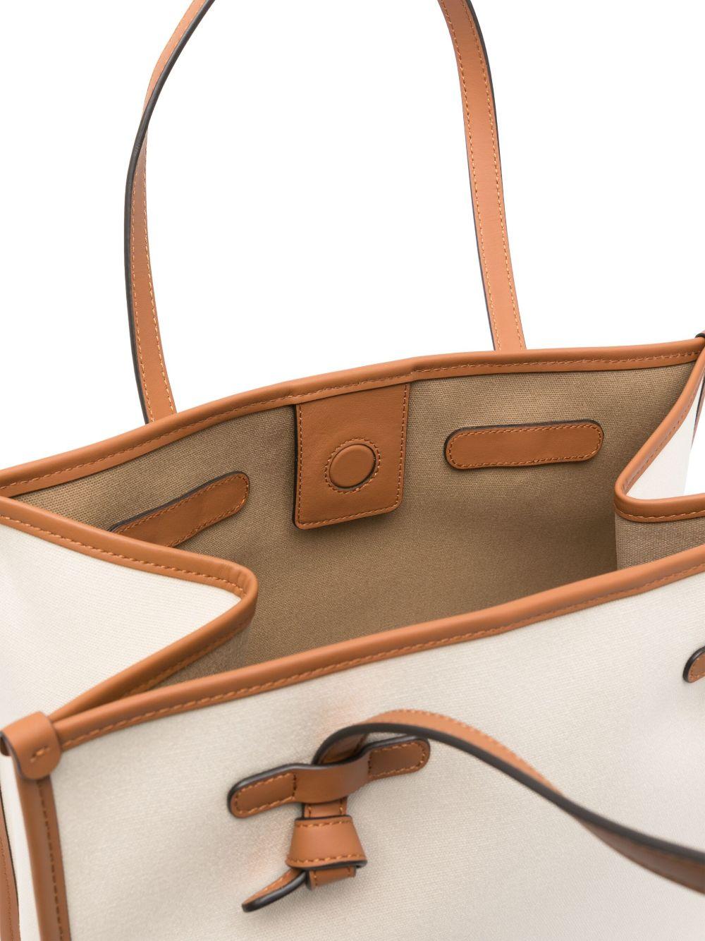 GIANNI CHIARINI Borsa shopping Marcella in cotone bianco 
