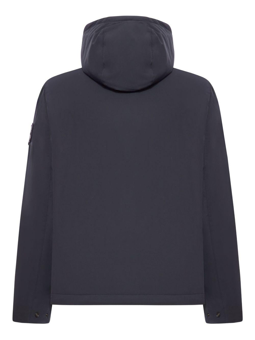 STONE ISLAND Giubbotto nero con patch logo 