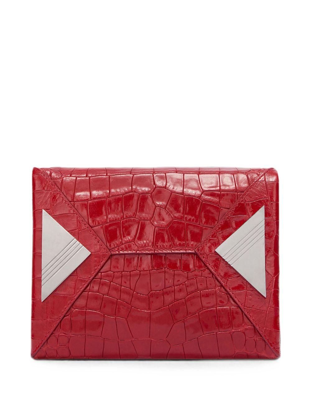 THE ATTICO Borsa a spalla La Passeggiata Mini rossa in pelle effetto cocco 