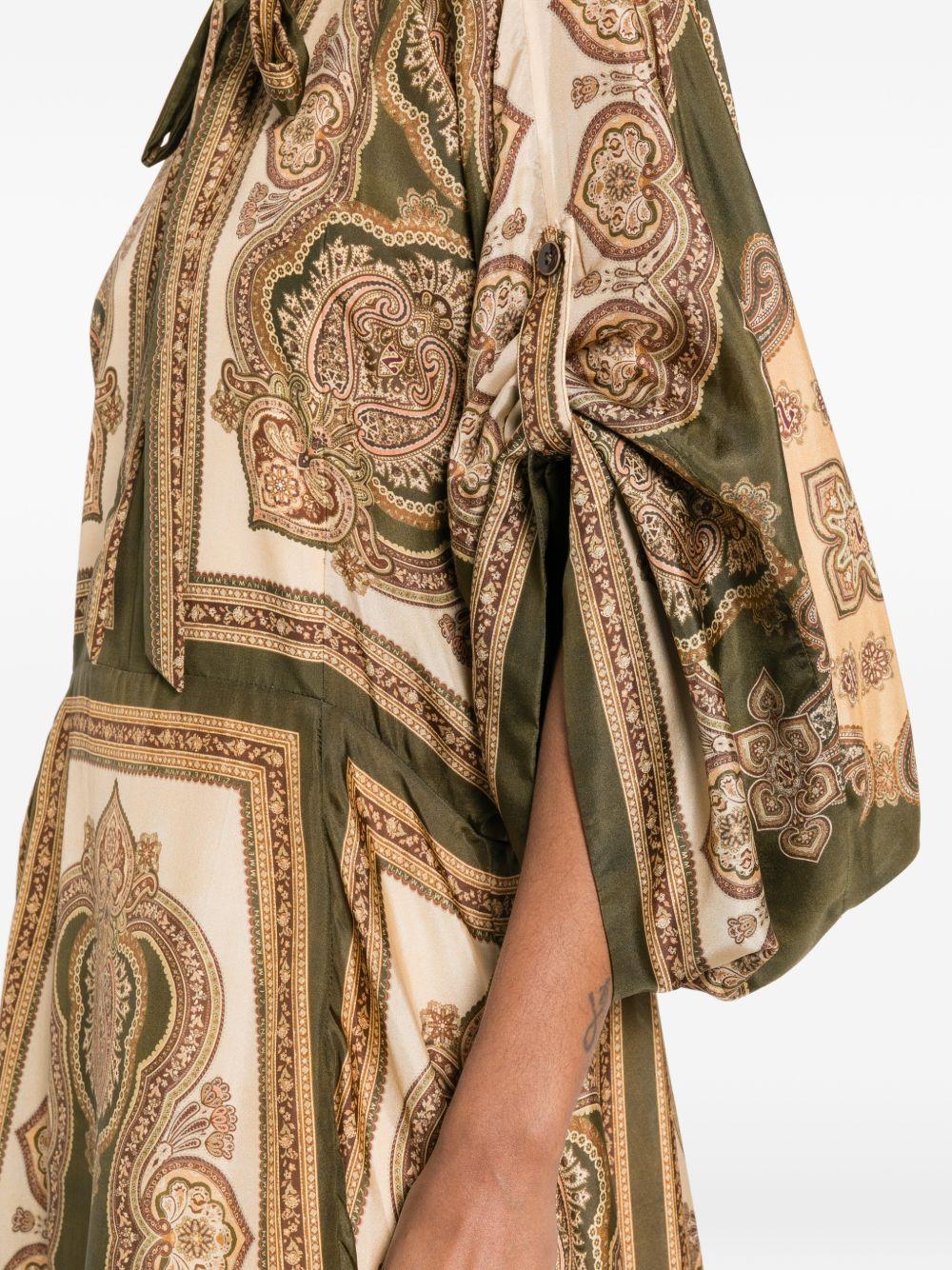 ZIMMERMANN Abito midi Mahon con stampa 