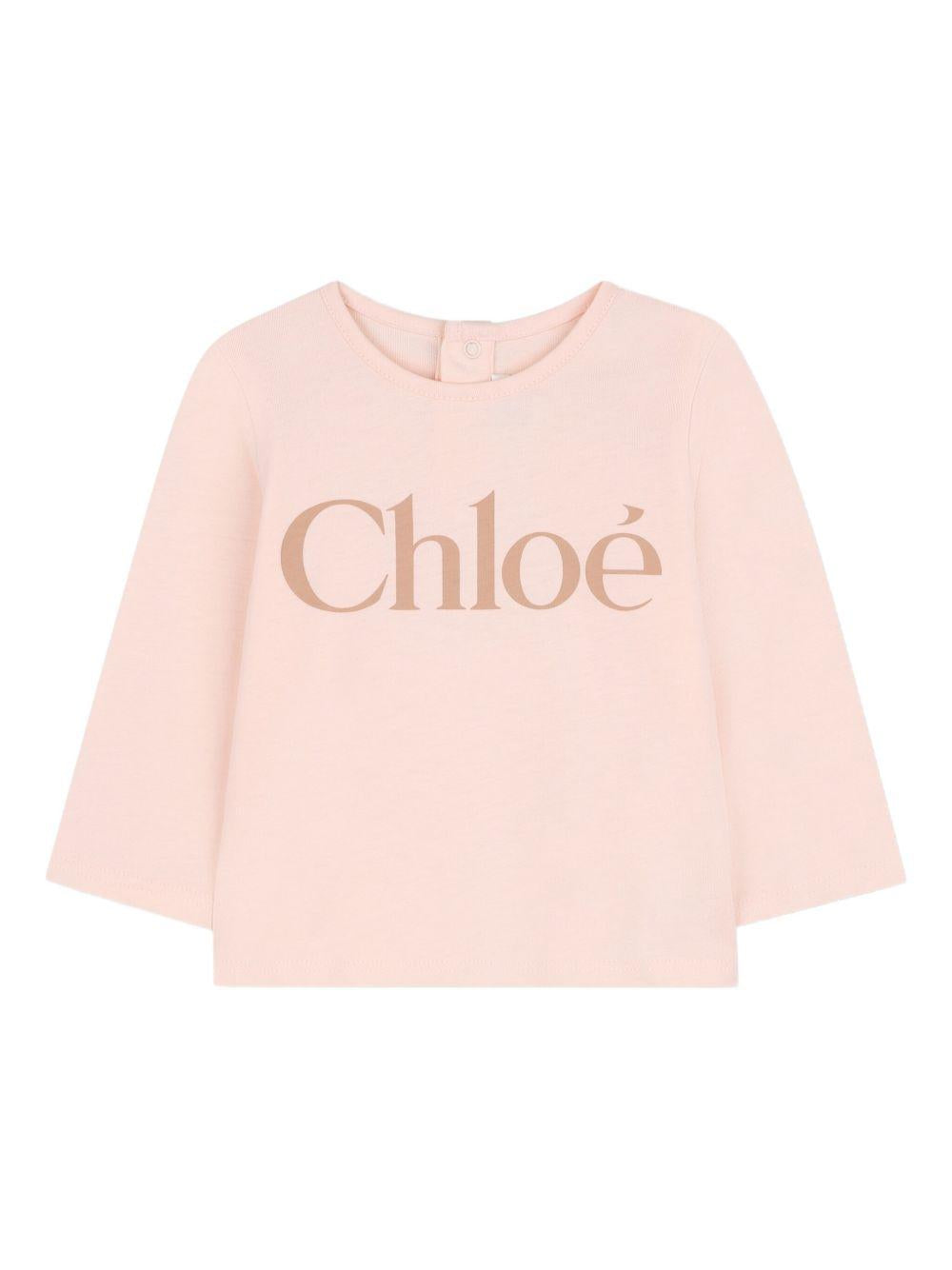 CHLOE T-shirt a maniche lunghe con logo 