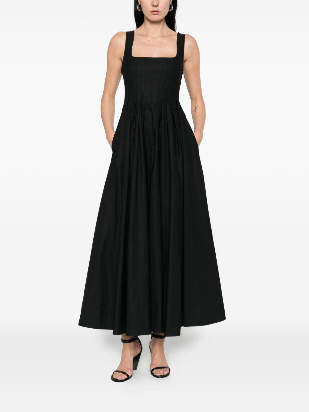 SPORTMAX Abito lungo Giro in cotone nero 