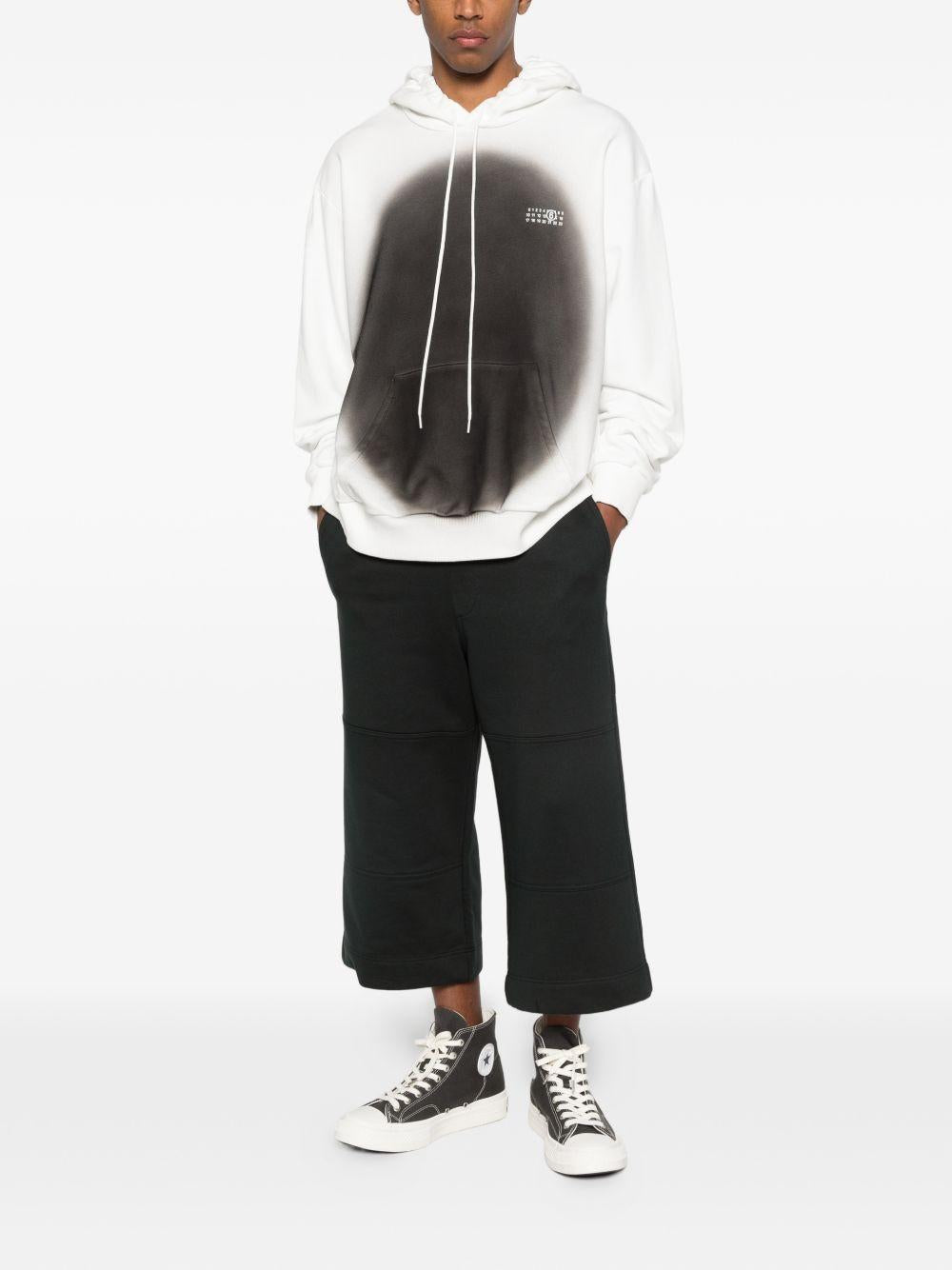 MM6 MAISON MARGIELA Felpa in cotone bianco con cerchio nero 