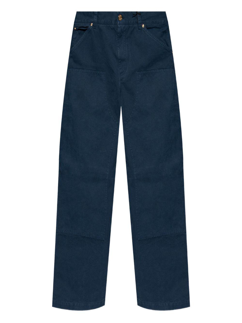 VERSACE Jeans blu con design a pannelli 