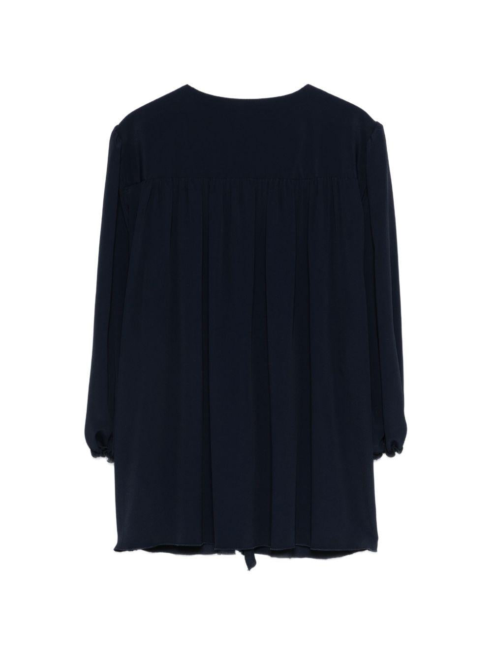 SEVENTY Blusa blu con scollo a V 