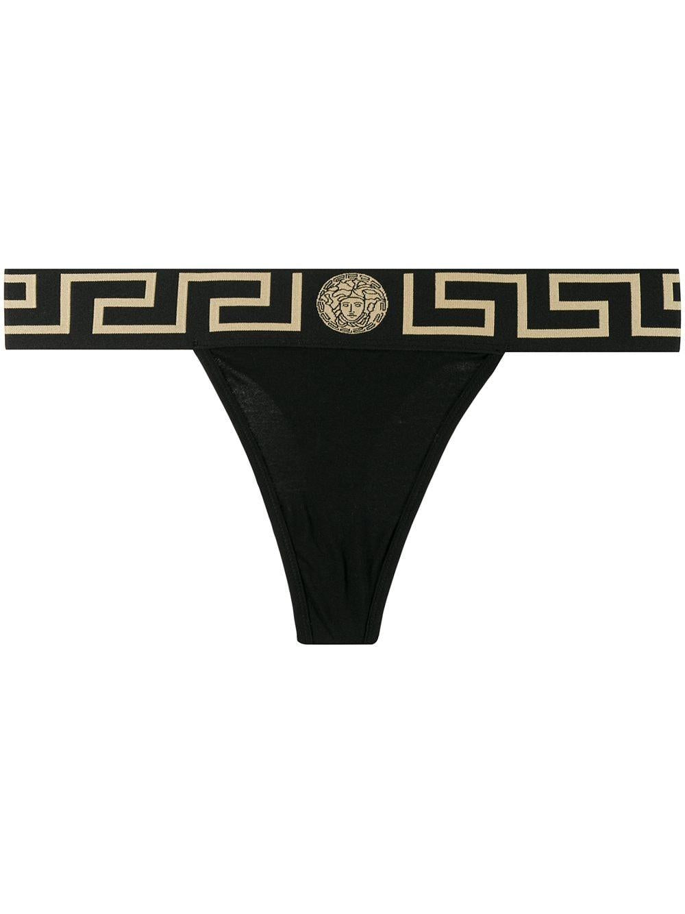 Stretch cotton briefs Greek key edge