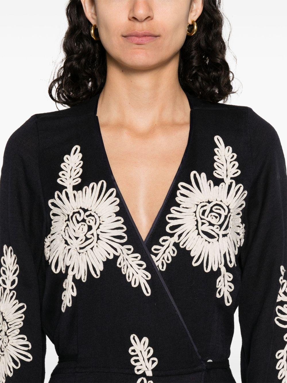 FORTE FORTE Abito lungo con ricamo a fiori 